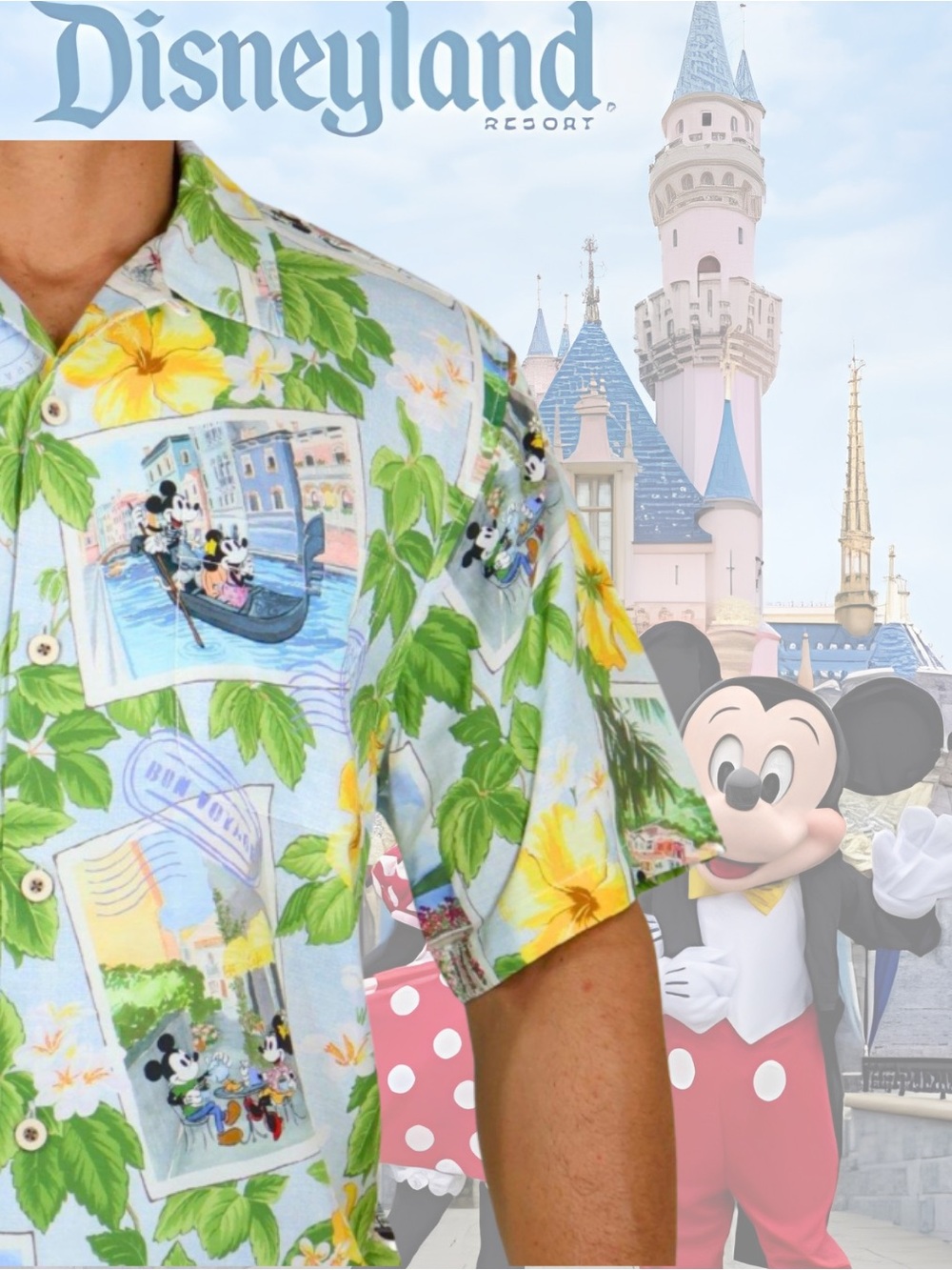 TOMMY BAHAMA Disney Hawaiian Shirt Postcard to Paradise Limited Edition XXXL